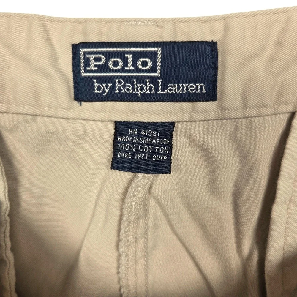 Vintage 90s Polo Ralph Lauren Tyler Pleated Chino Shorts Mens 36 (FITS 34
